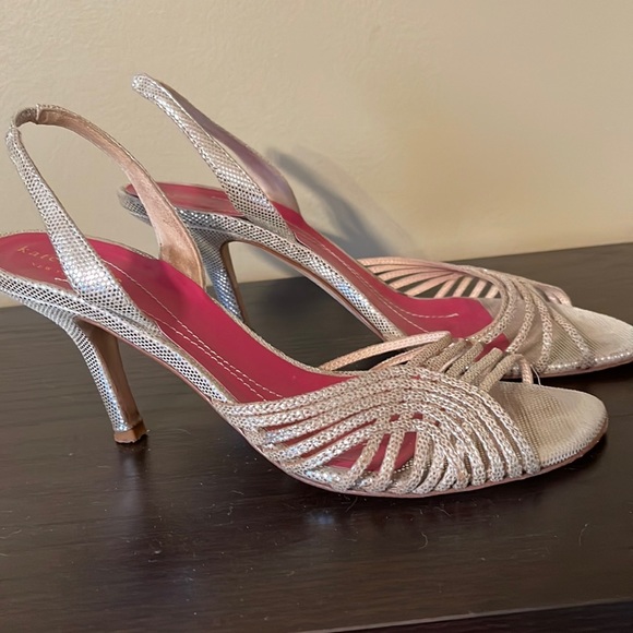 kate spade Shoes - Kate Spade Leather Glitter Accents Slingback Sandals
